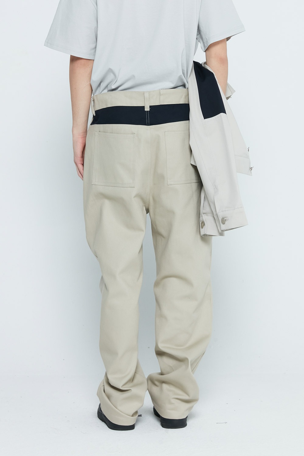 COTTON TROUSERS (IVORY/NAVY)