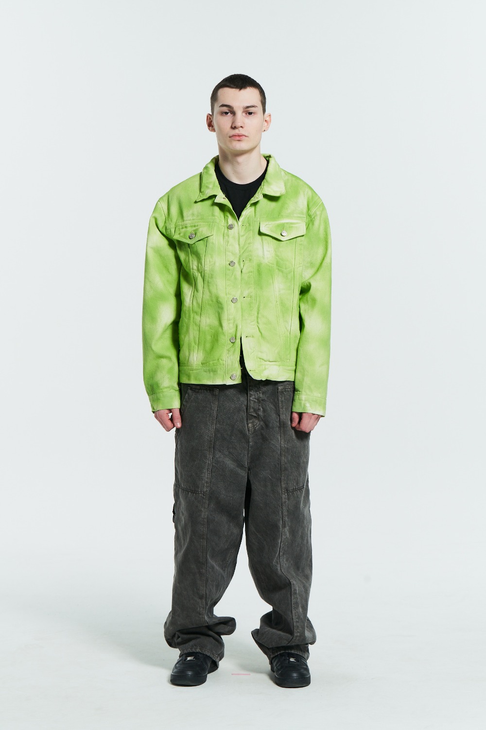 MPa LACQUERED TRUCKER JACKET (GREEN)